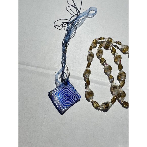 Vintage Glass Jewelry Lot - Pendants and Necklaces - 12 Pieces - Picture 2 of 7